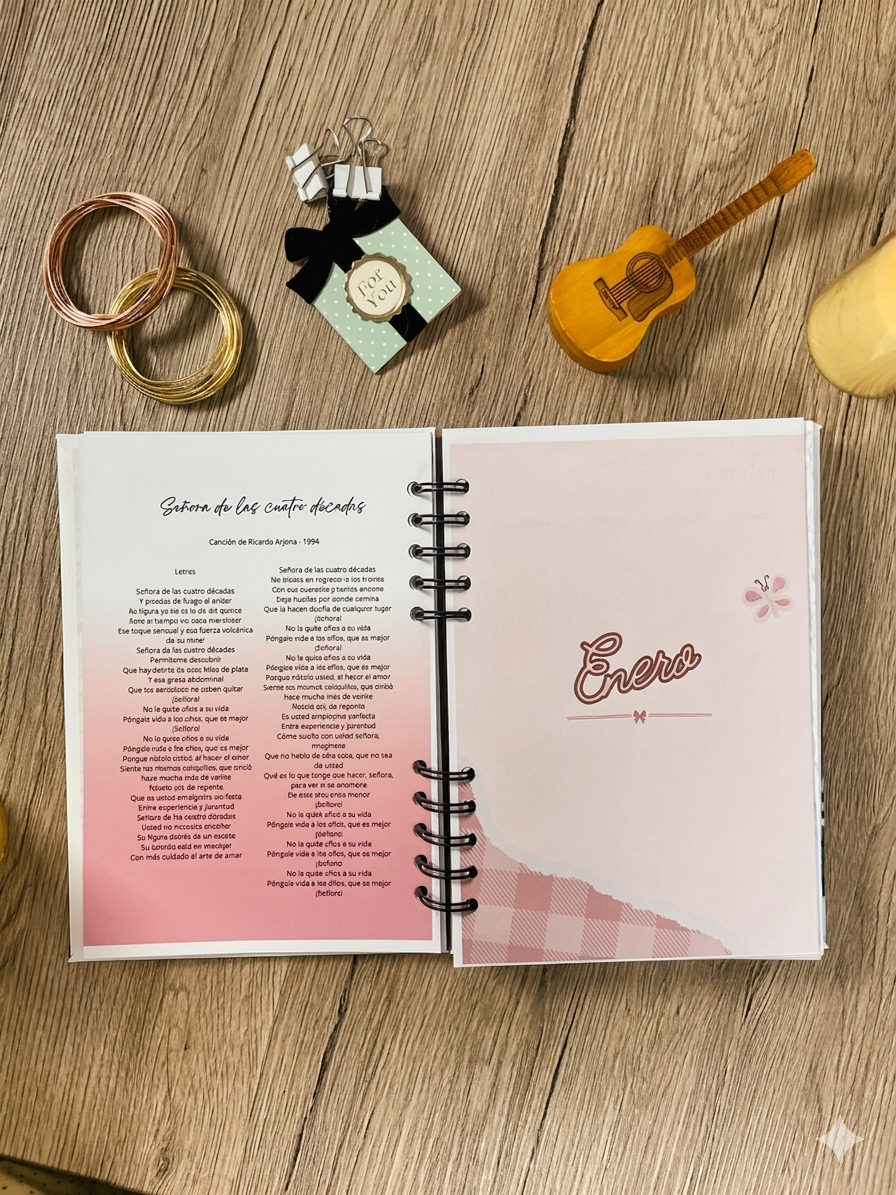 Agenda personalizada temática 
 Edición Ricardo Arjona